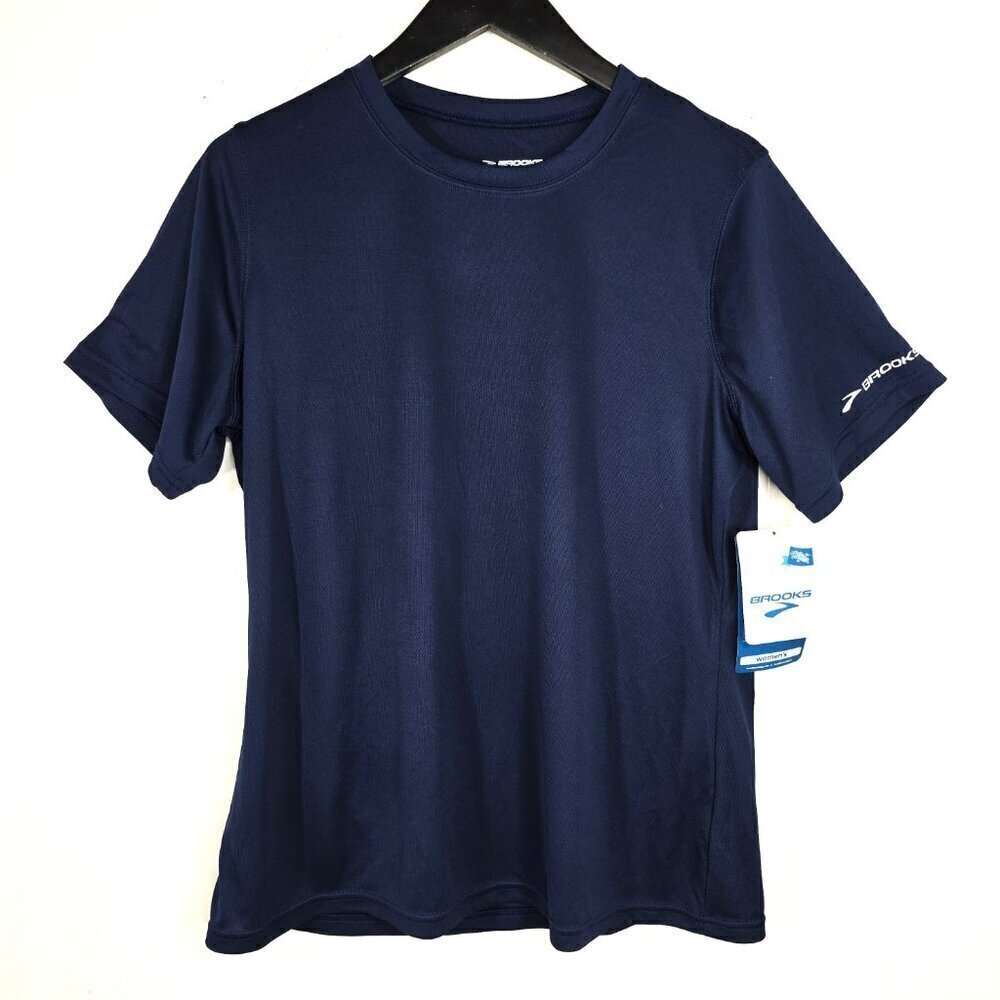 NWT Brooks Equilibrium Technology Navy Blue Moisture Wicking Shirt